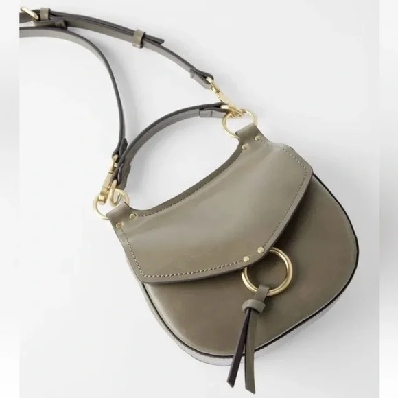 Zara Equestrian gray tassel crossbody bag - Picture 4 of 16